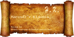 Harcsár Klaudia névjegykártya